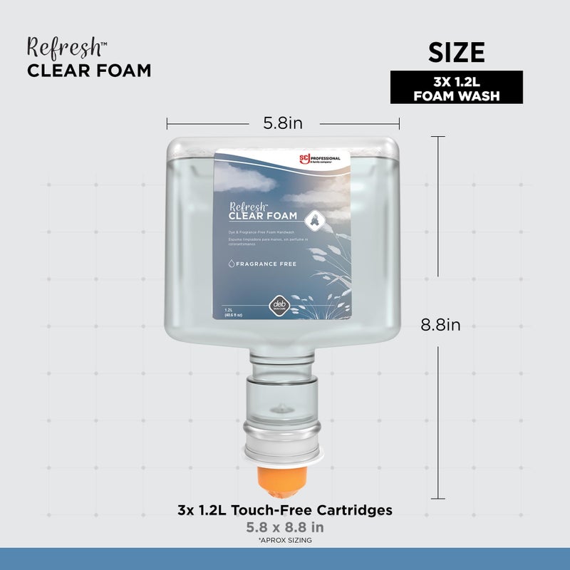 SC Johnson Professional REFRESH CLEAR FOAM HAND SOAP TOUCH FREE 1.2 LITERS, 3 PACK - Image 3